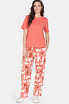 Zivame 2 Mile Fashion Knit Cotton Loungewear Set - Burnt Sienna — thumbnail 2